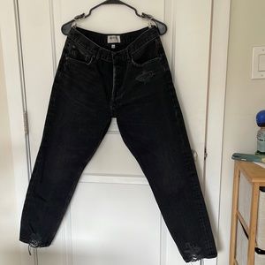 Agolde distressed black jeans. Mid rise. Size 30.